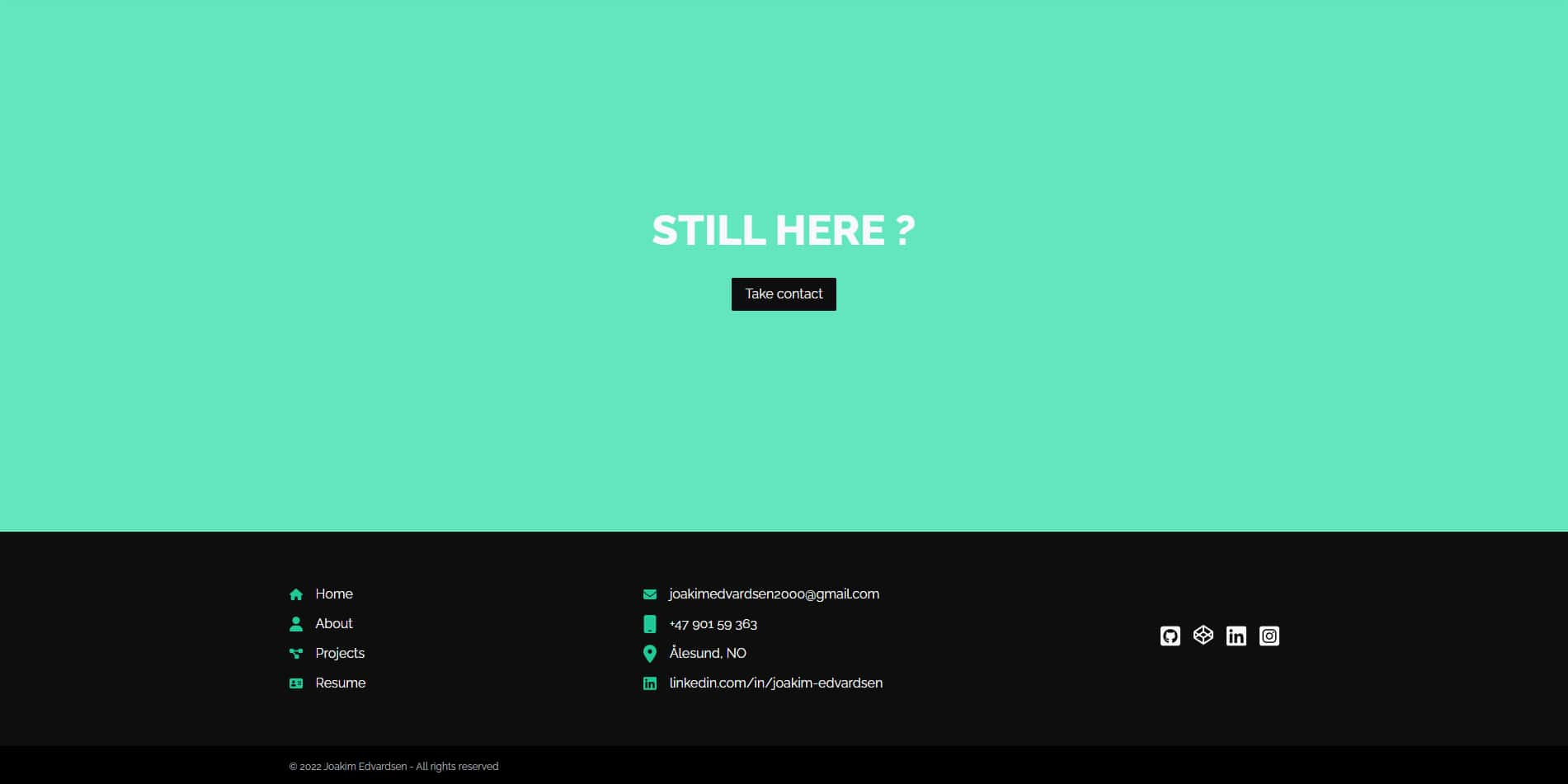 Portfolio footer